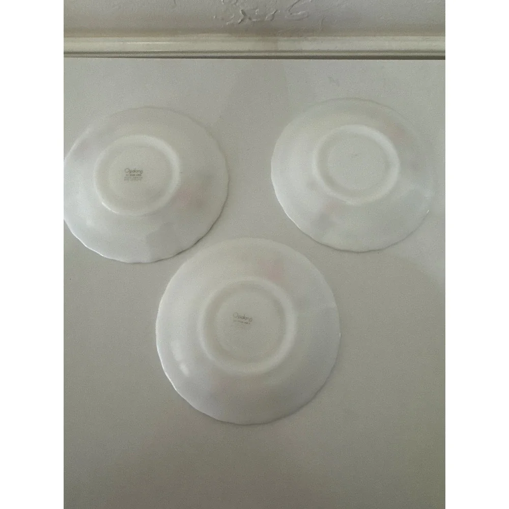 Opalong by MUN HWA Small Saucers Set of 3 Floral‎ Design Vintage